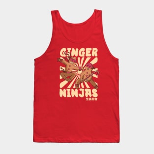 Funny Christmas Ginger Ninjas // Retro Cartoon Ginjas Tank Top